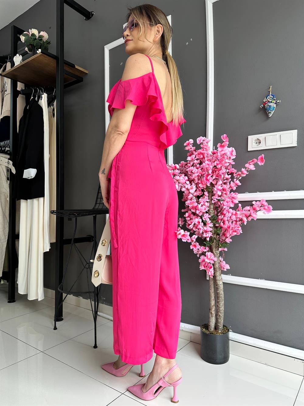 ORJ ZR Pembe Fırfırlı Tulum