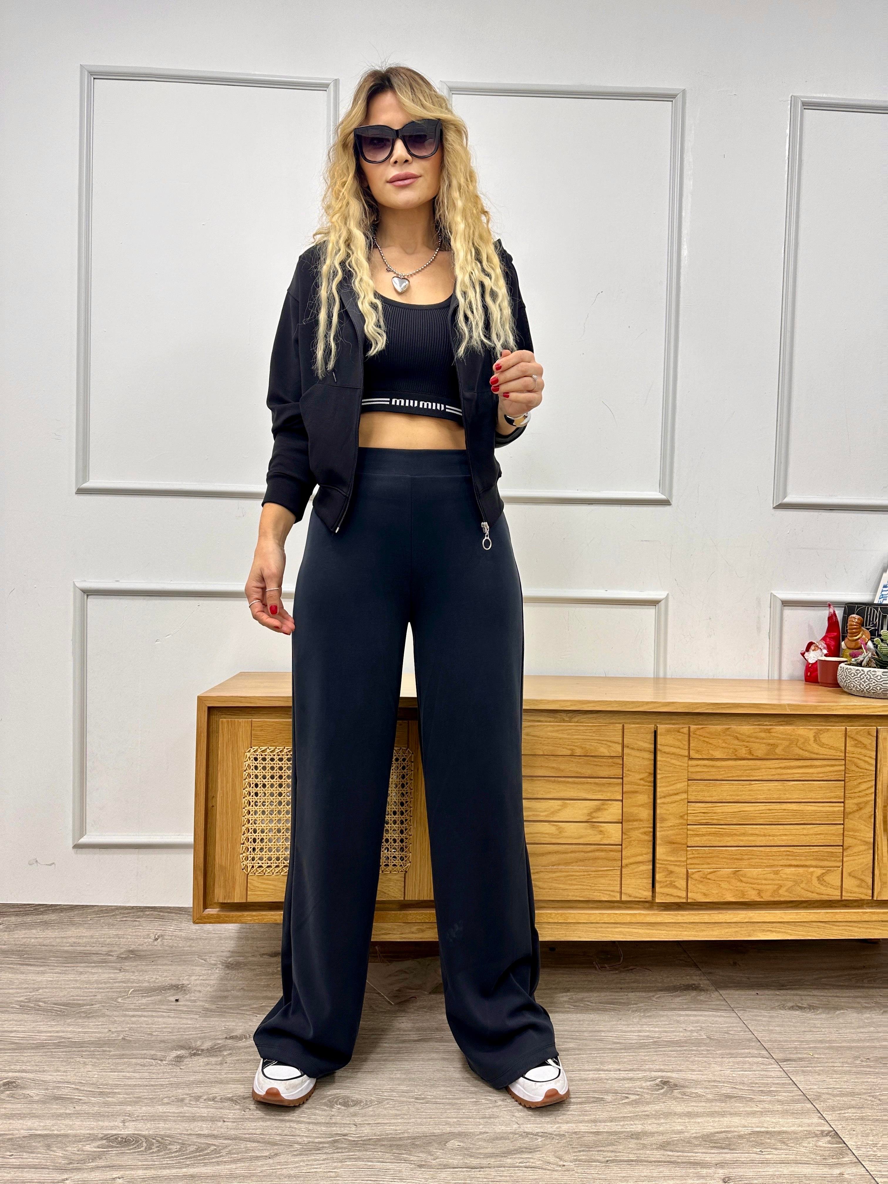 OYS Siyah Modal Kumaş Eşofman 