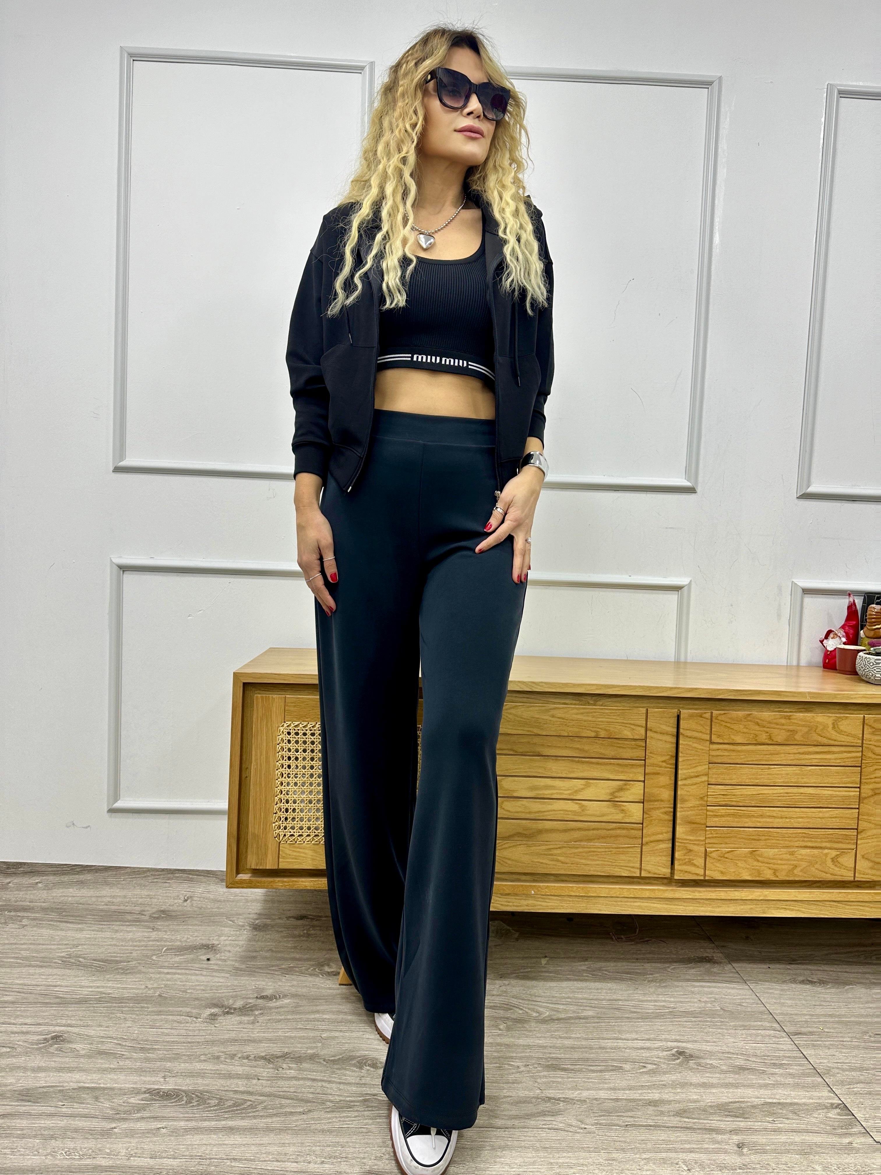 OYS Siyah Modal Kumaş Eşofman 