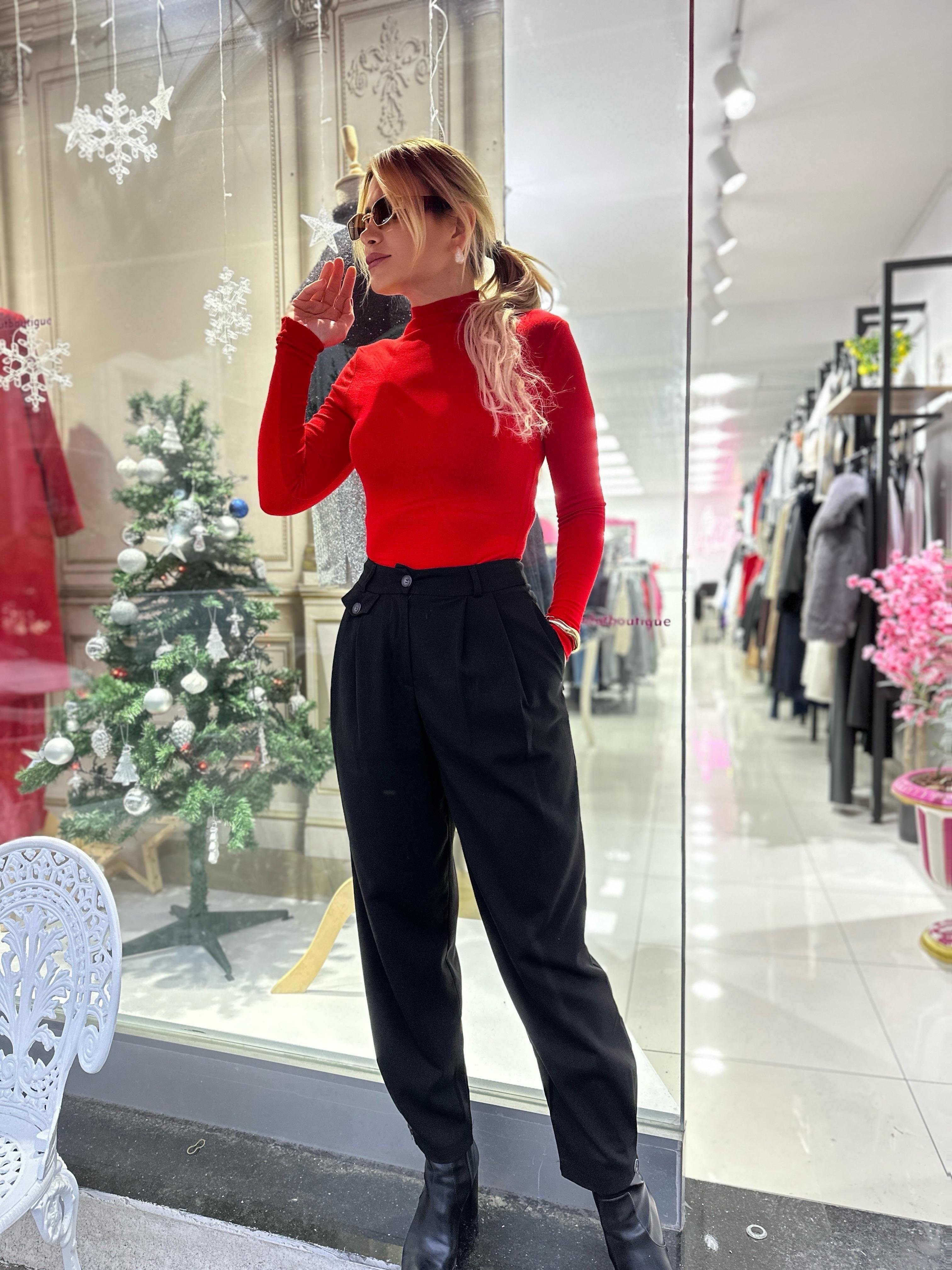 Paça Düğme Detaylı Pantolon
