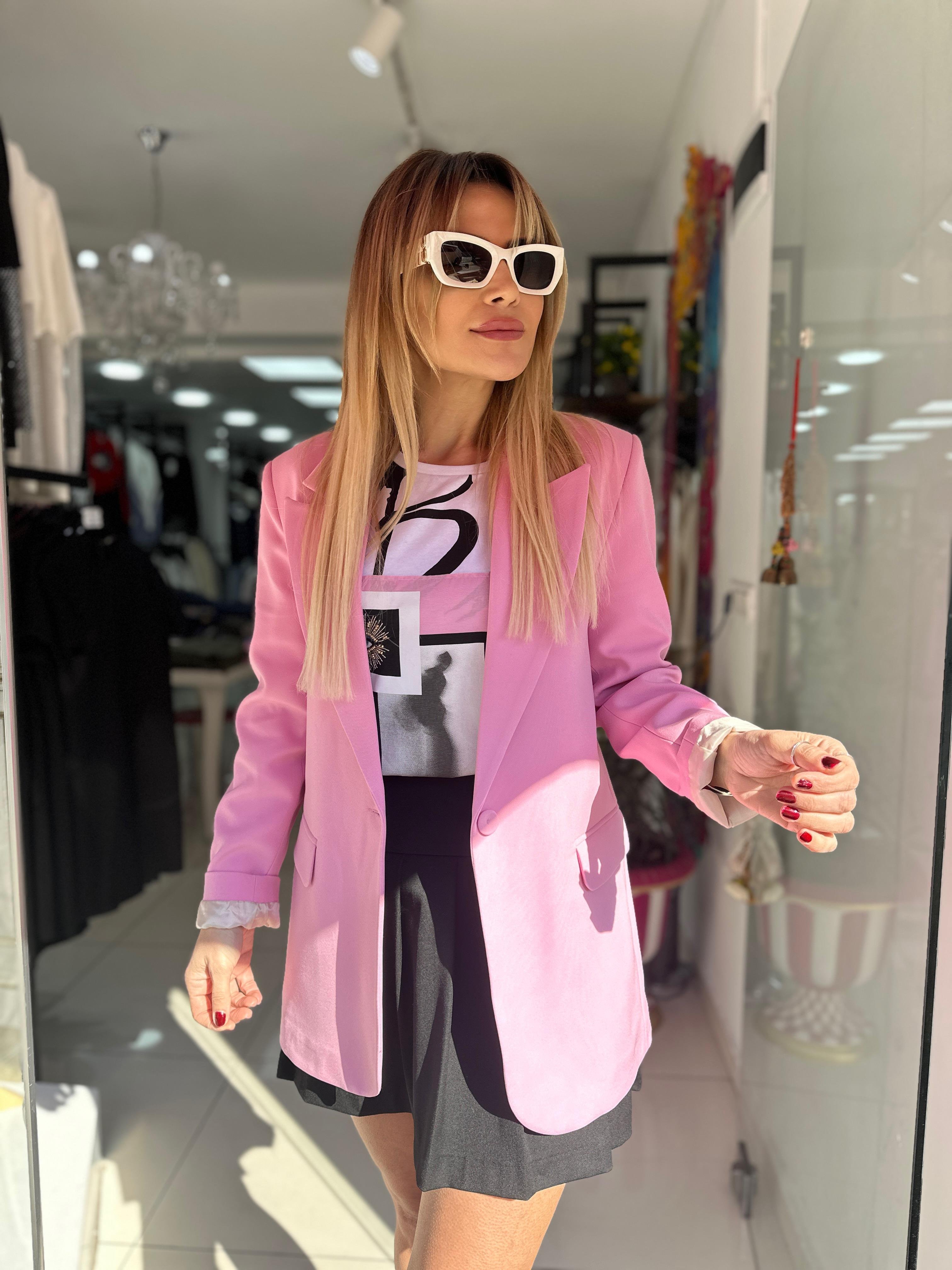 Pembe Blazer Ceket 