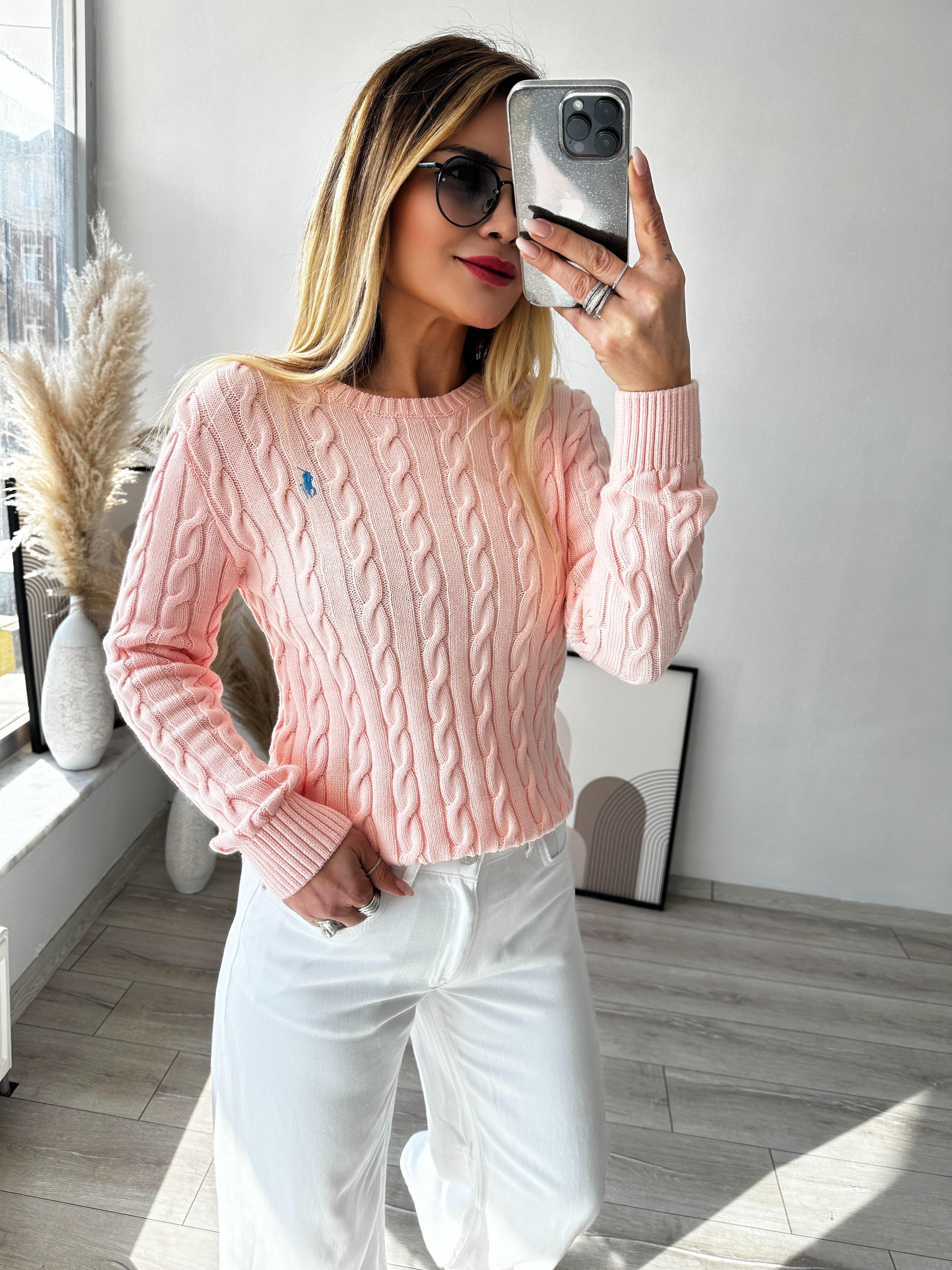 Pembe Örme Triko Kazak