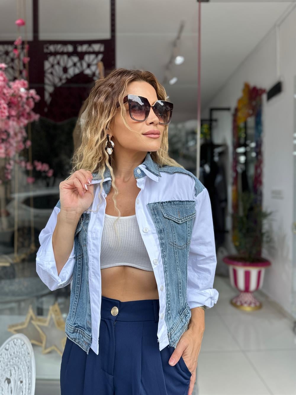 Poplin Mix Jean Ceket 