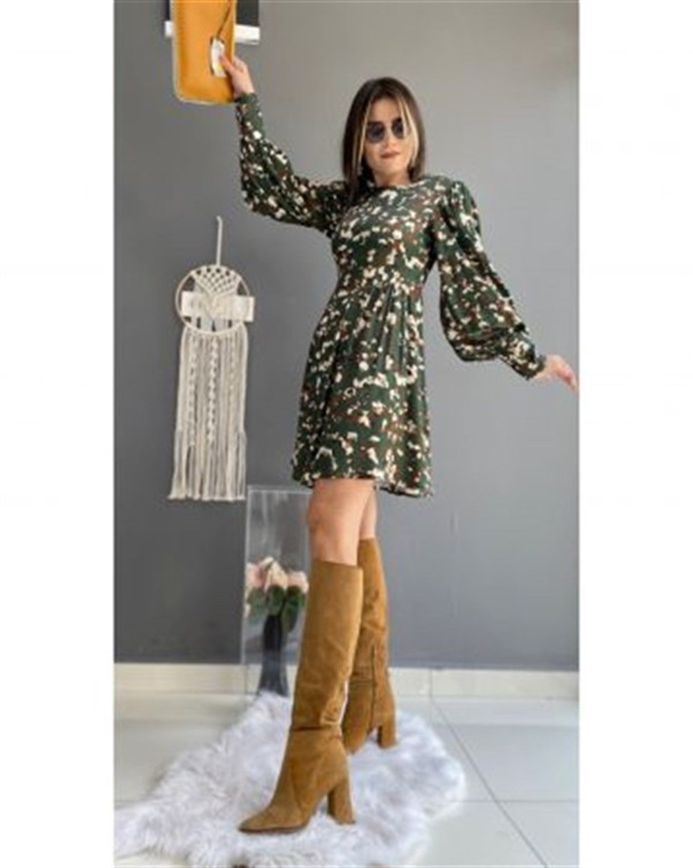 PRENSES KOL YEŞİL ELBİSE