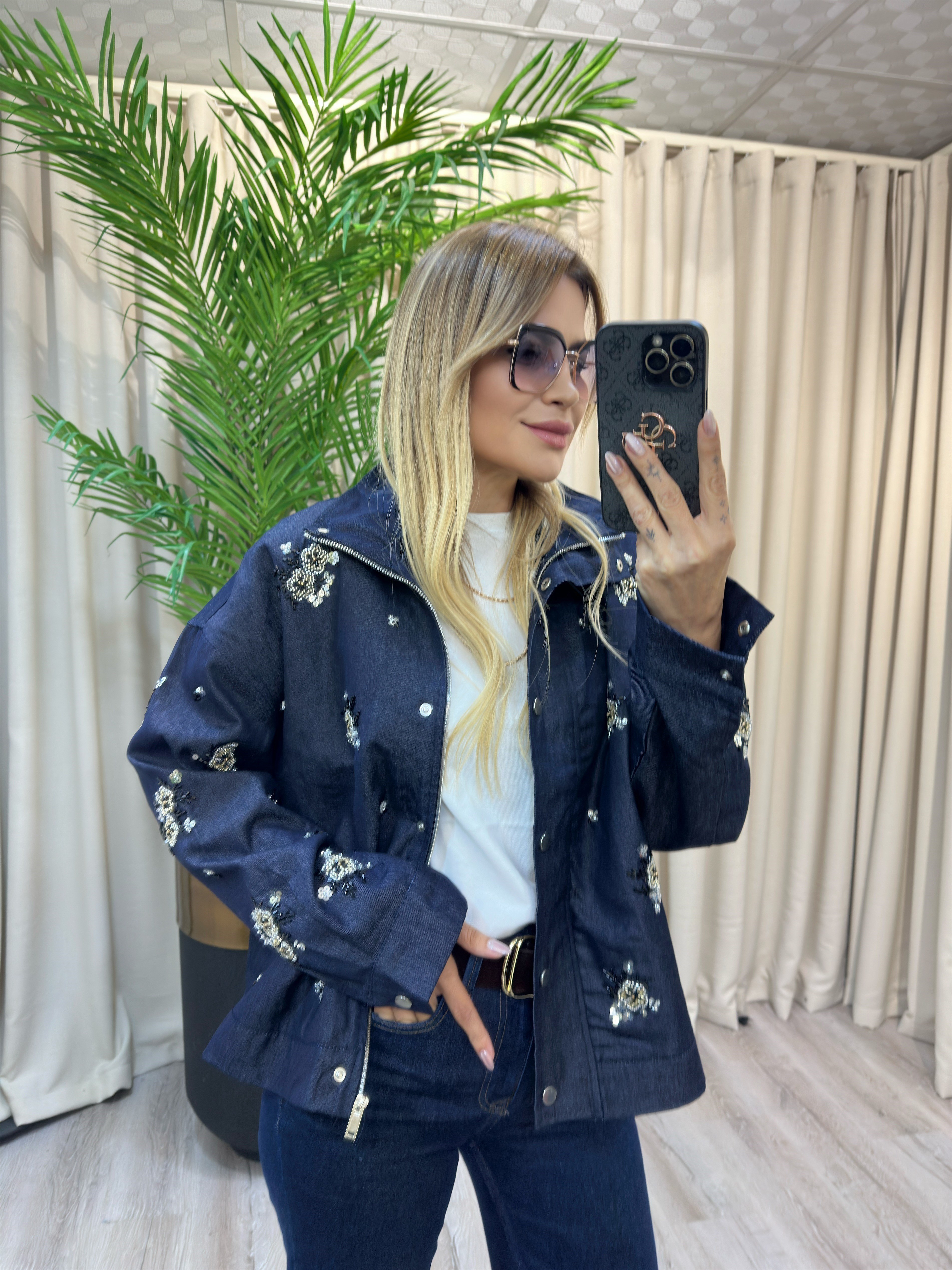 Pullu Denim Ceket 