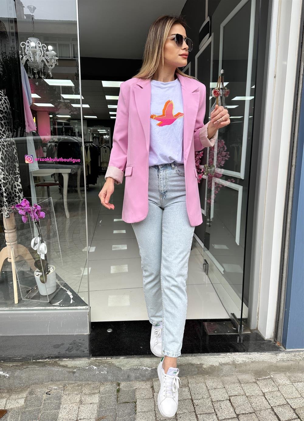 QZ Pudra Pembe Astarlı Ceket 