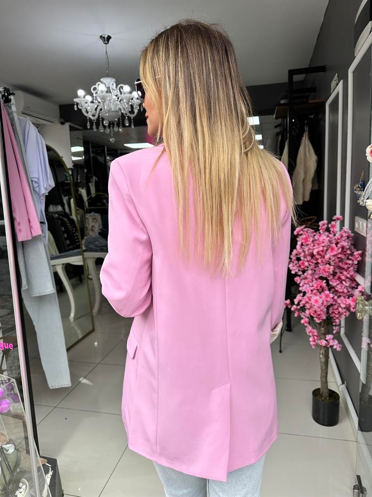 QZ Pudra Pembe Astarlı Ceket 