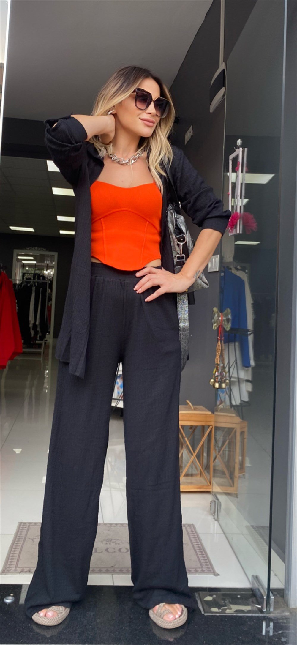 QZ Siyah Gofre Takım