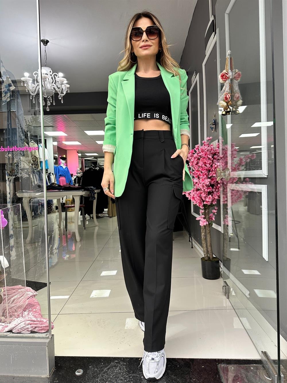 QZ Yeşil Oversize Blazer Ceket