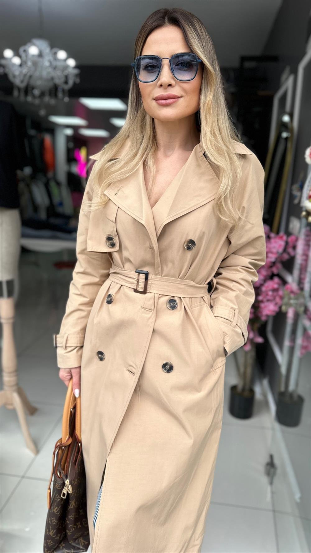 RB Açık Camel Astarlı Trençkot