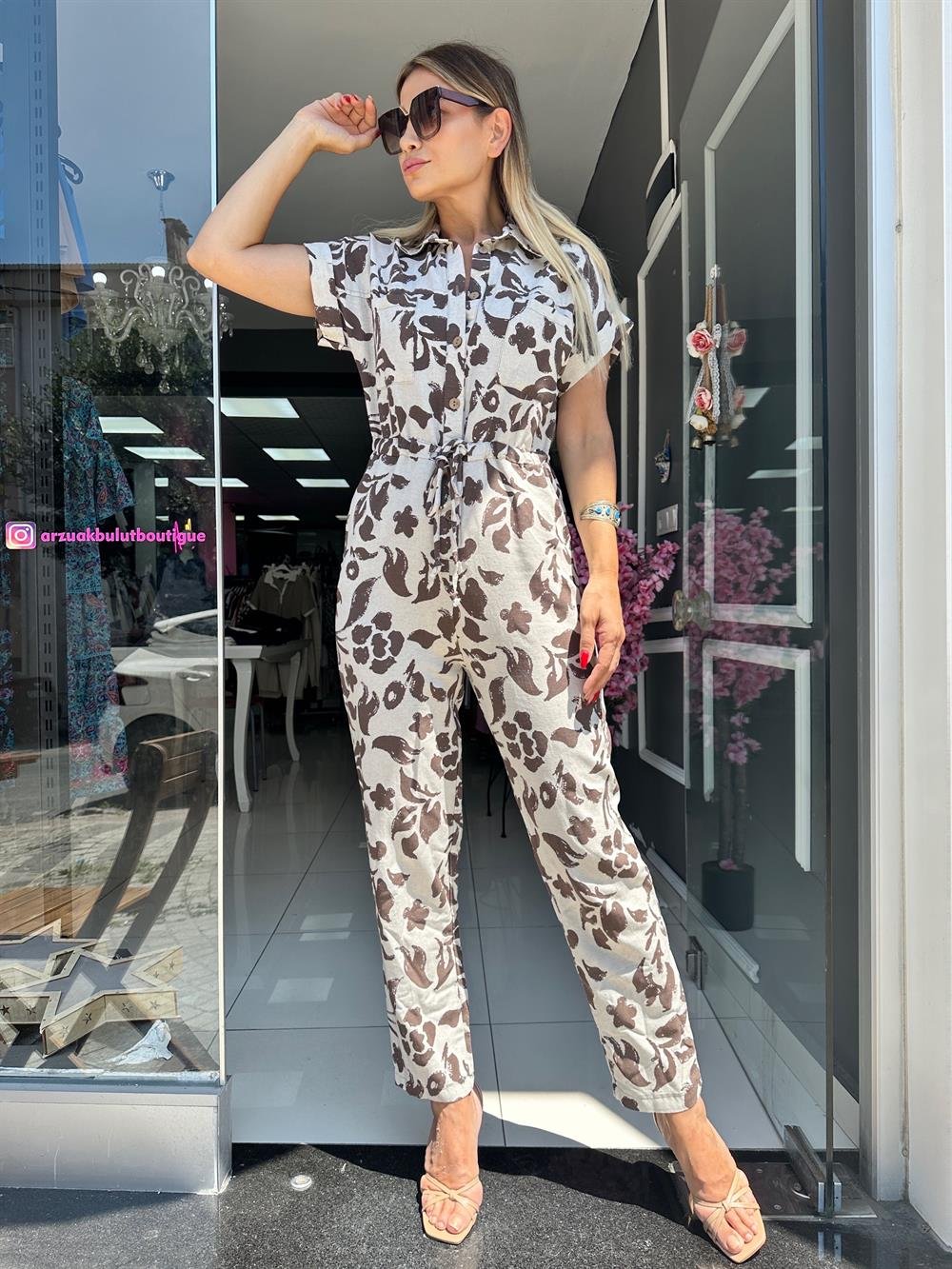 RBN Kahve Desenli Tulum