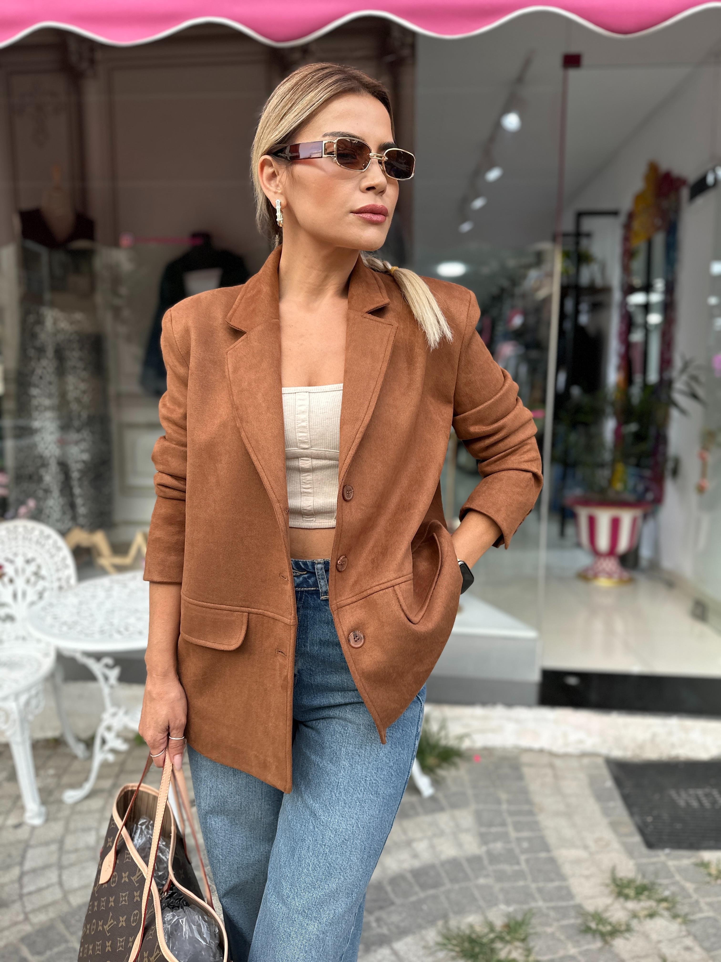 Scuba Süet Vatkalı Blazer Ceket 