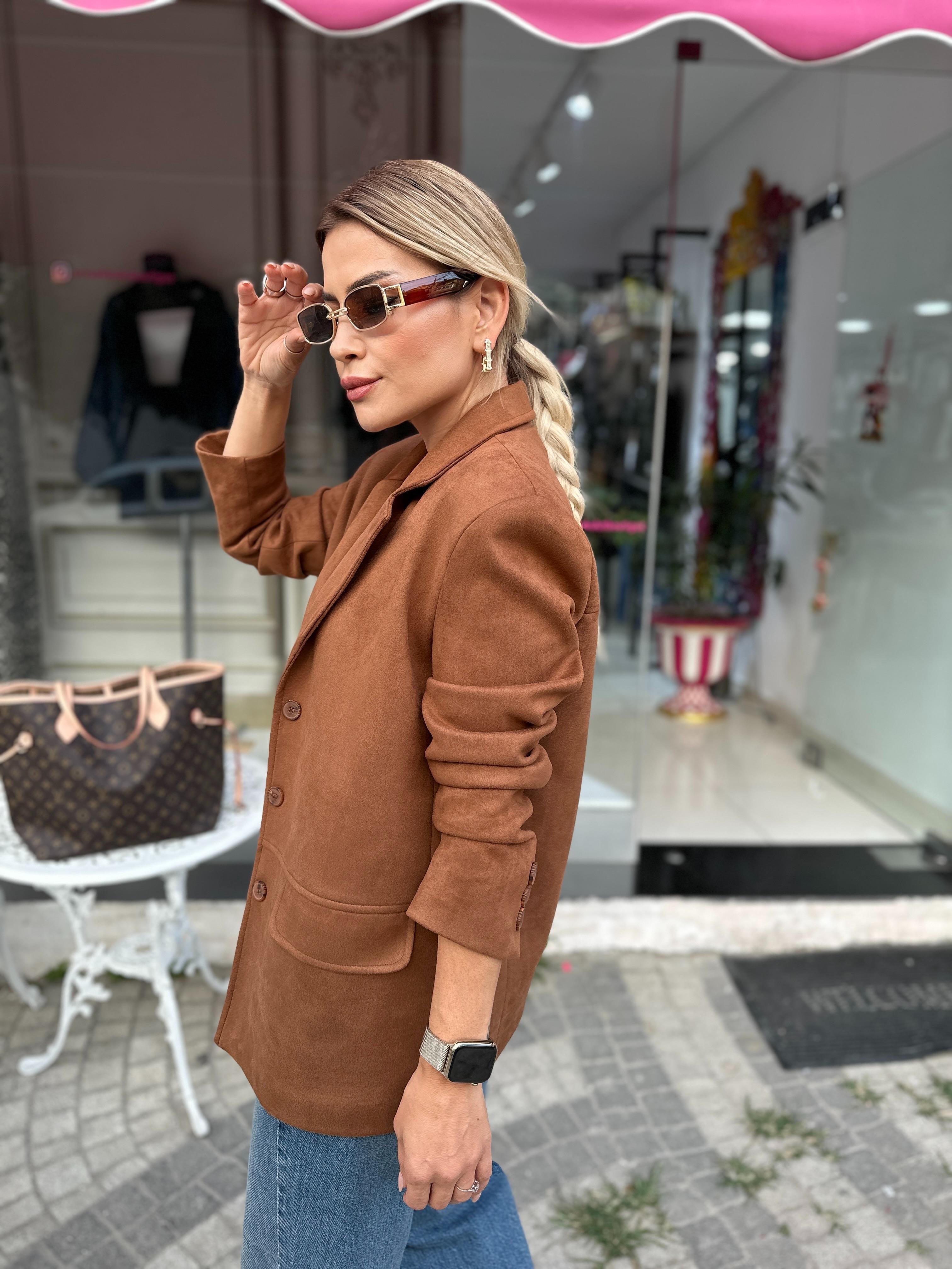 Scuba Süet Vatkalı Blazer Ceket 