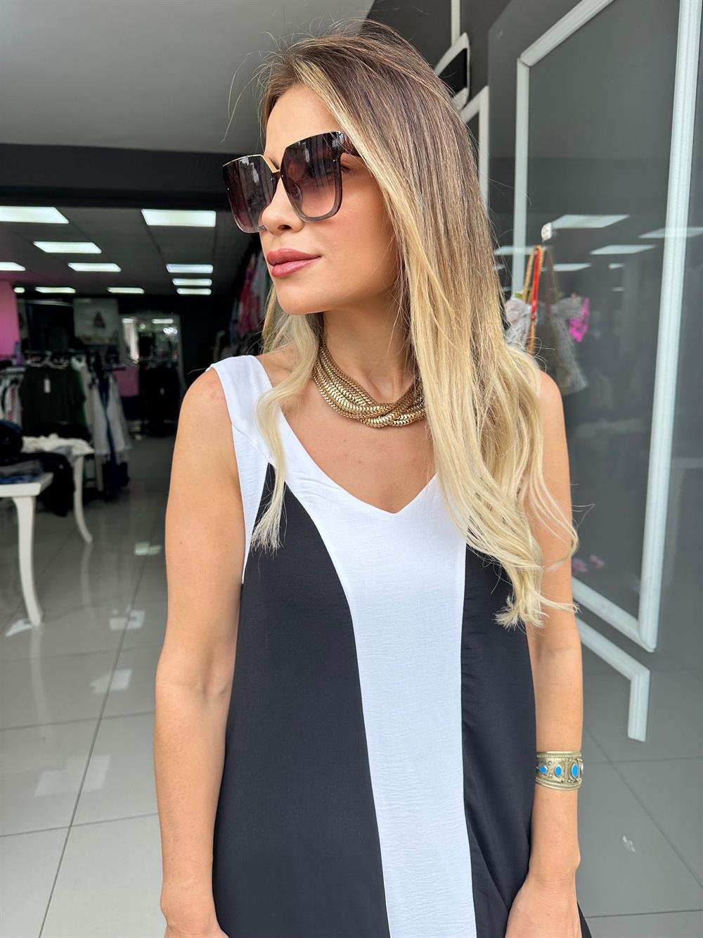 Siyah Beyaz Elbise 