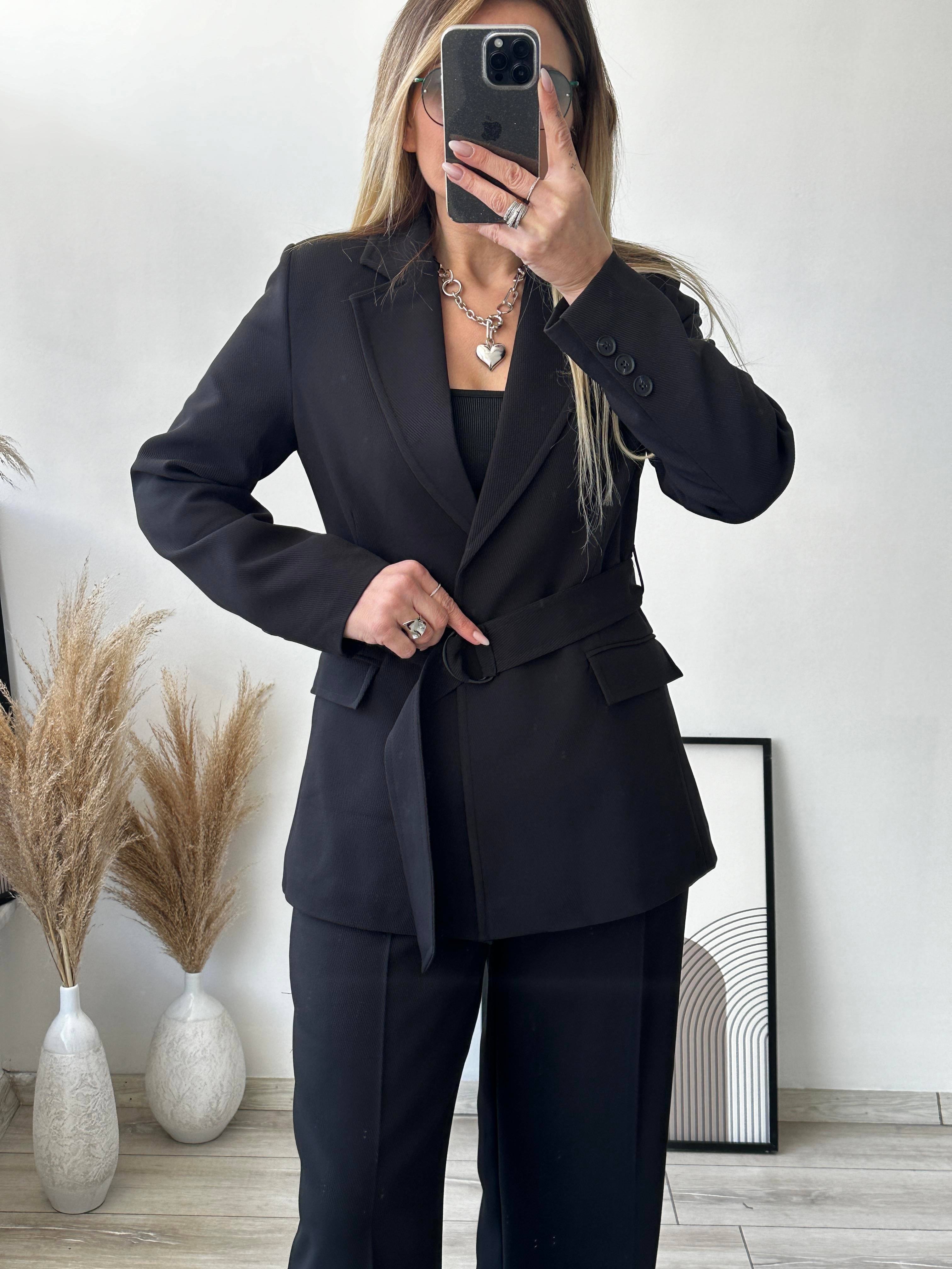 Siyah Blazer Ceket Pantolon Takım 
