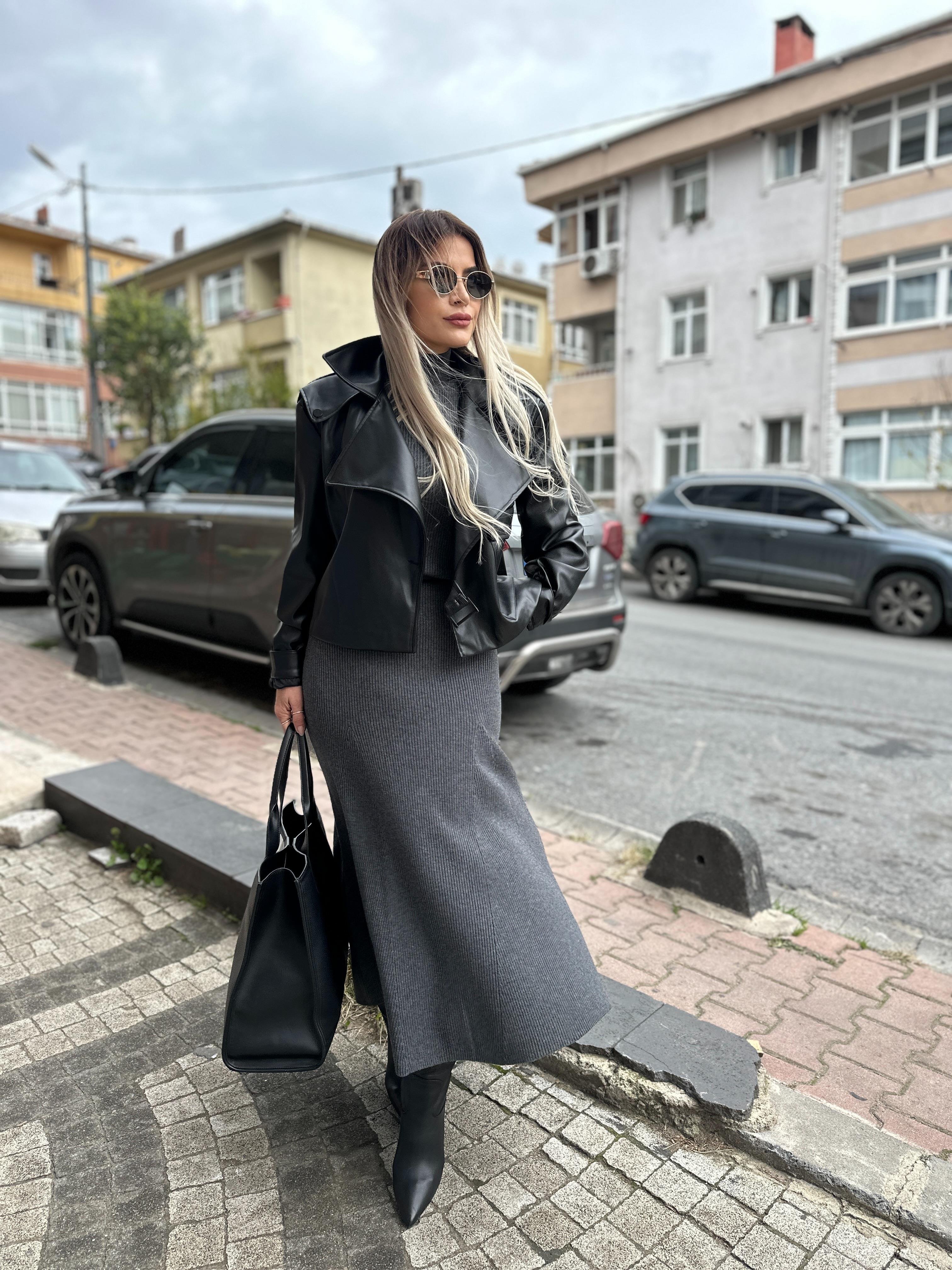 Siyah Deri Ceket 