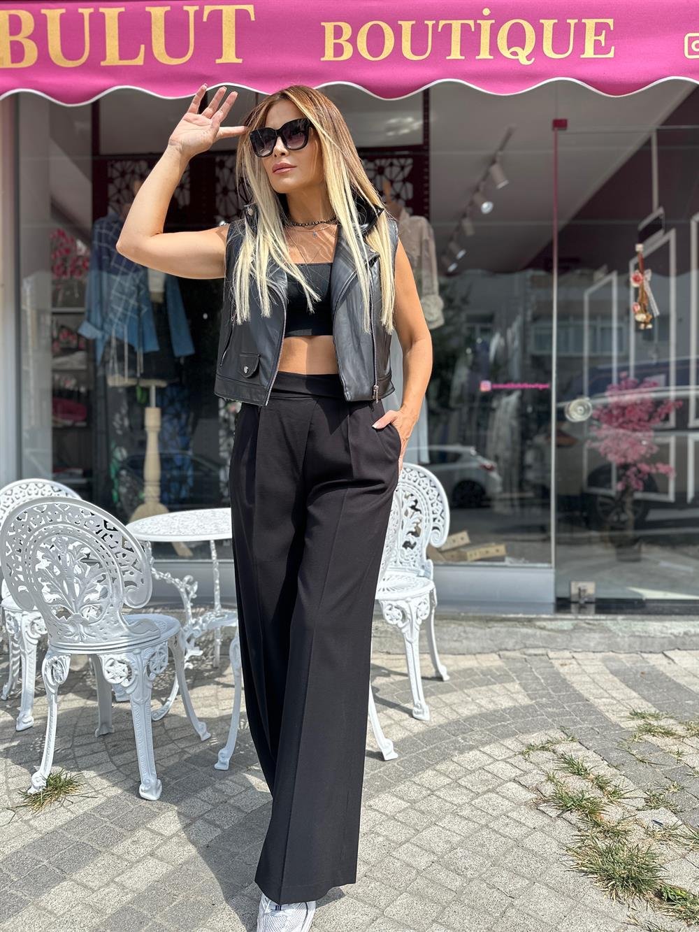 Siyah Deri Yelek 