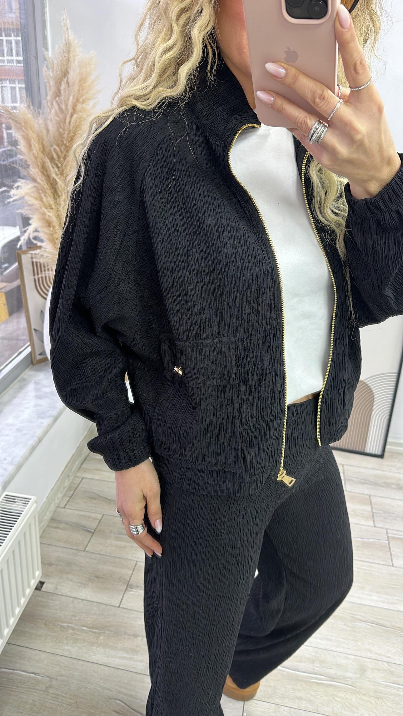 Siyah Kadife Ceket Pantolon Takım