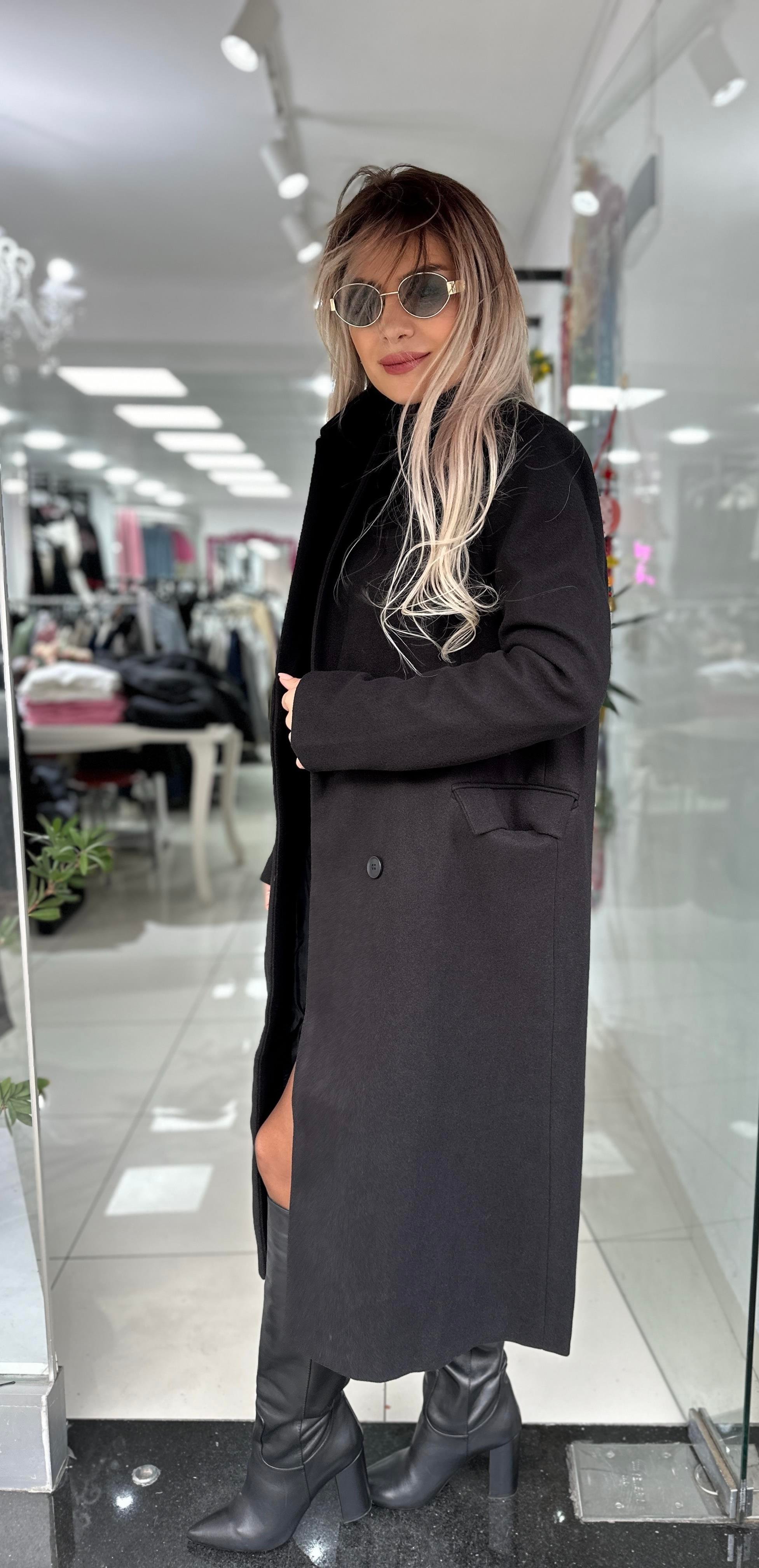 Siyah Oversize Kaban 