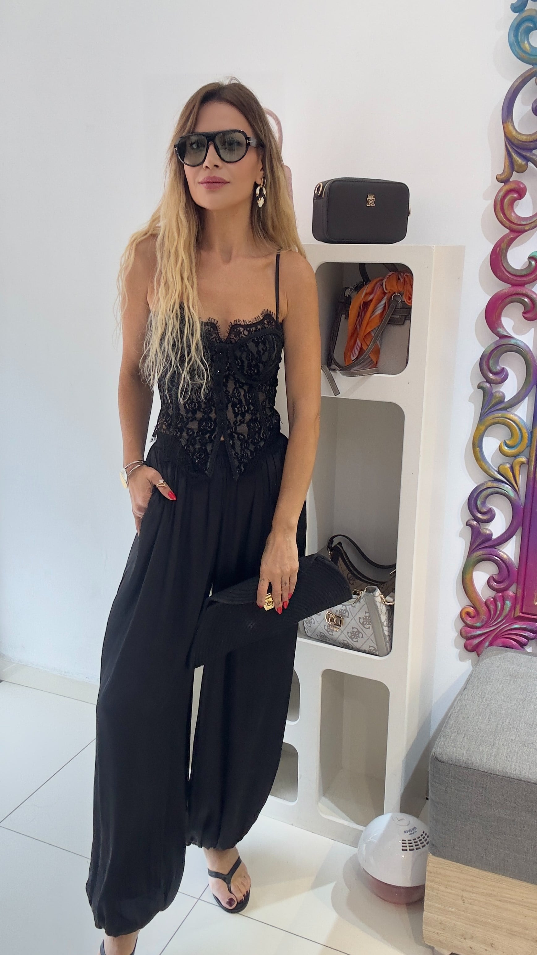 Siyah Saten Şalvar