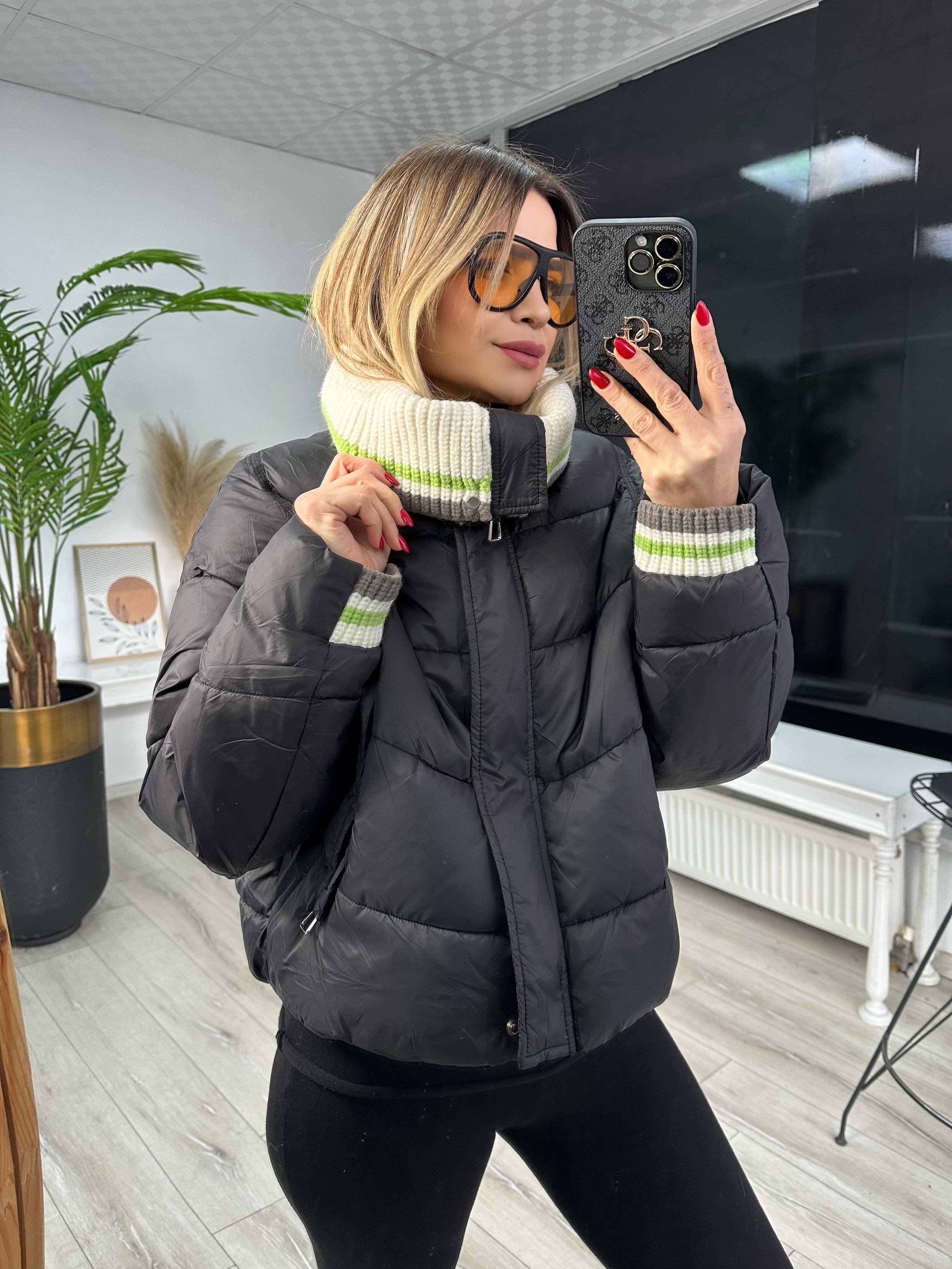 Siyah Şişme Mont 