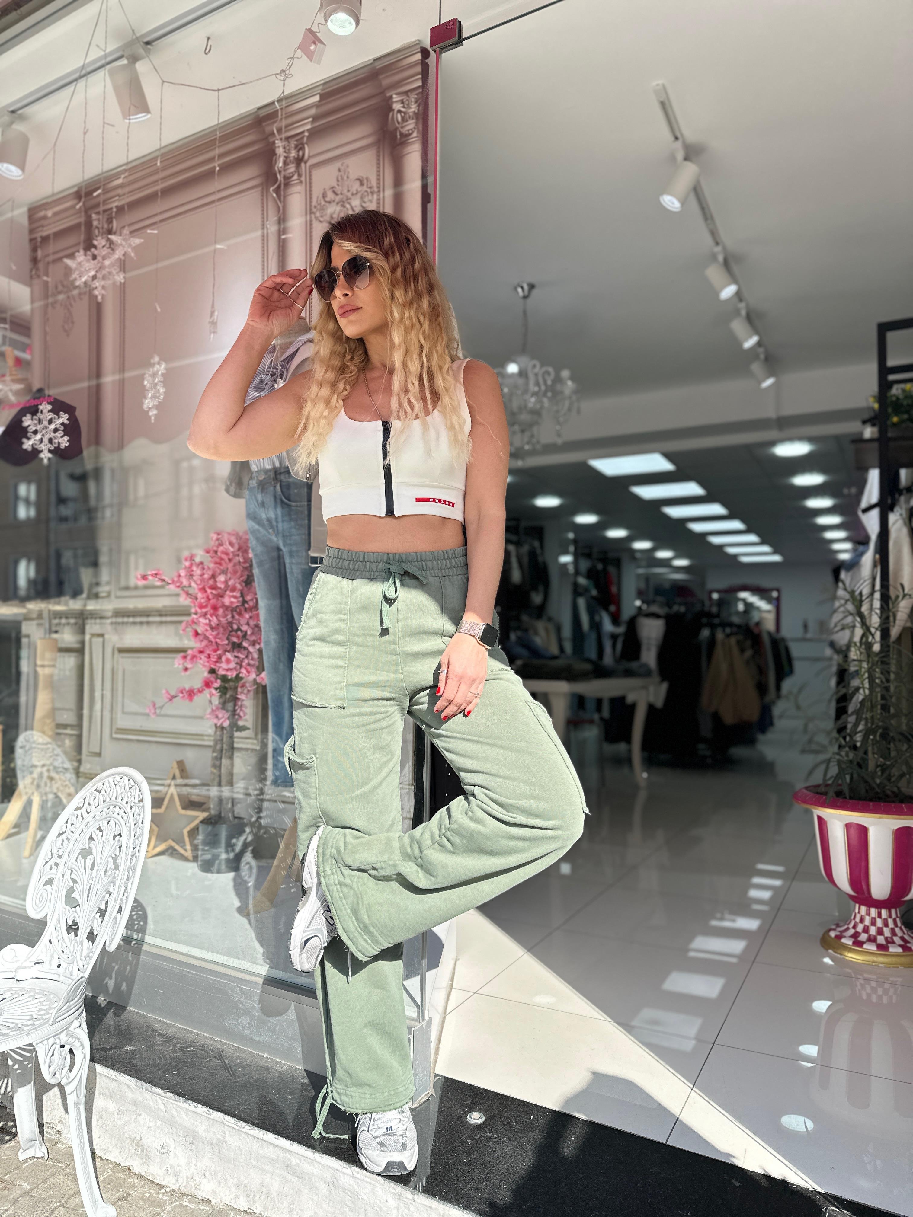 Yeşil Kargo Cepli Eşofman 