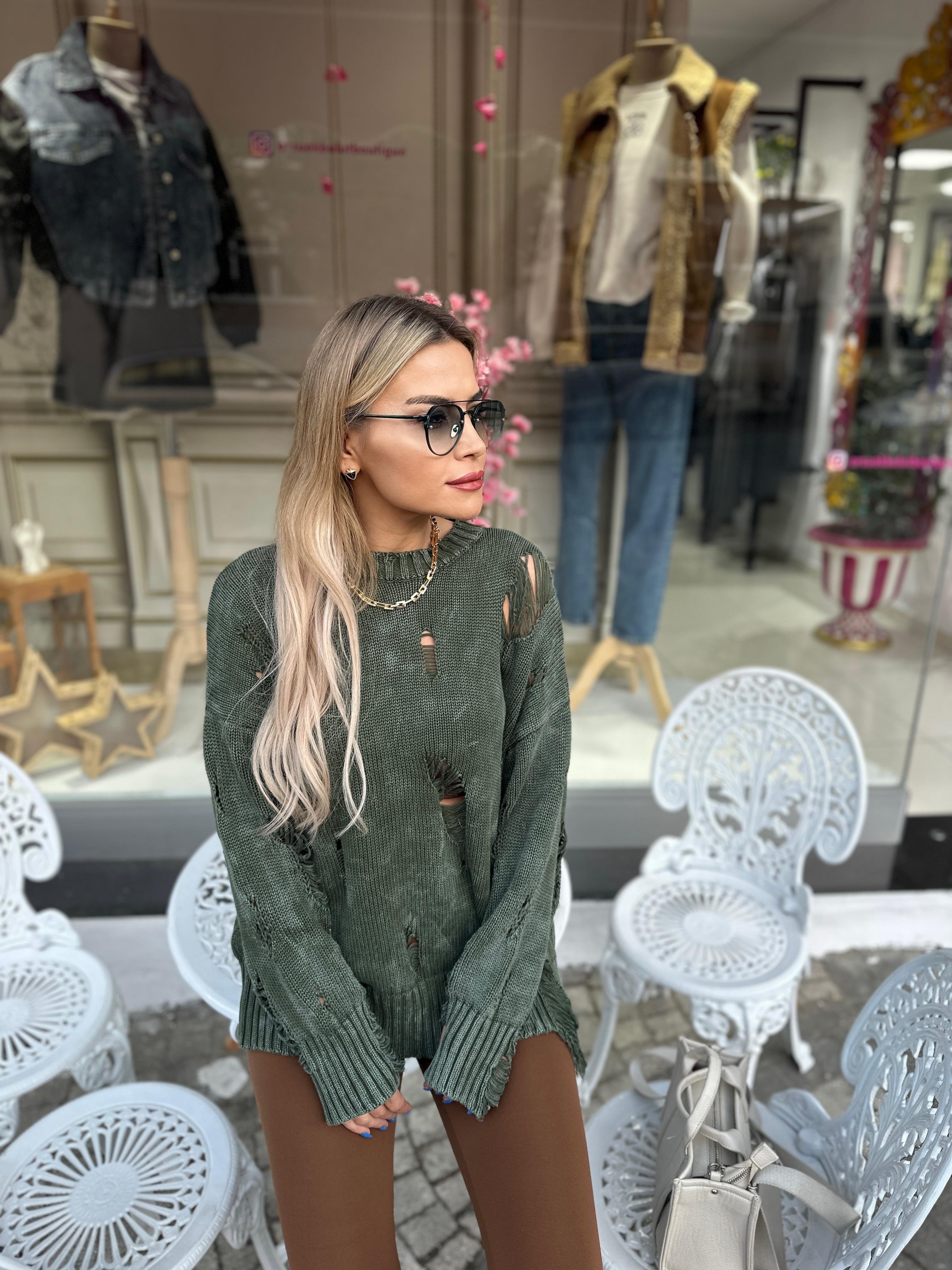 Yeşil Oversize Triko 