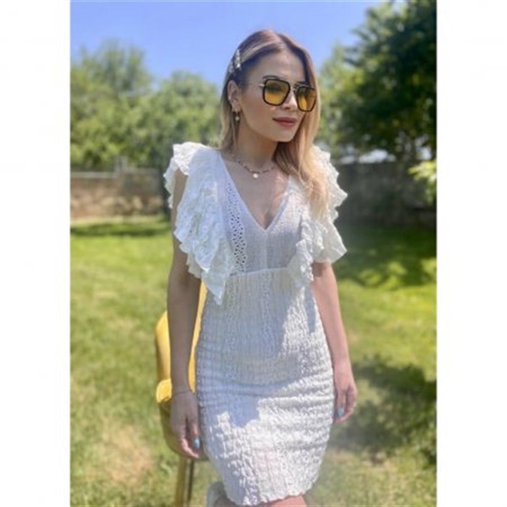 ZR Beyaz Fisto Elbise