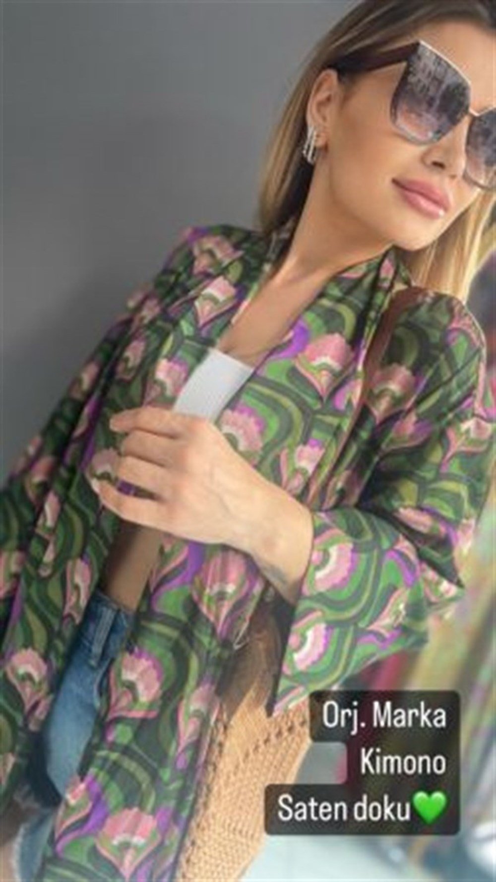 ZR Yeşil-Mor Kimono