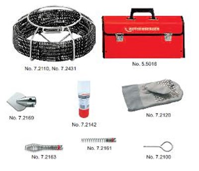 Rothenberger Boru/Kanal Temizleme ve Kontrol Tekniği Spiraller/ Alet Setleri NO:7.2945X