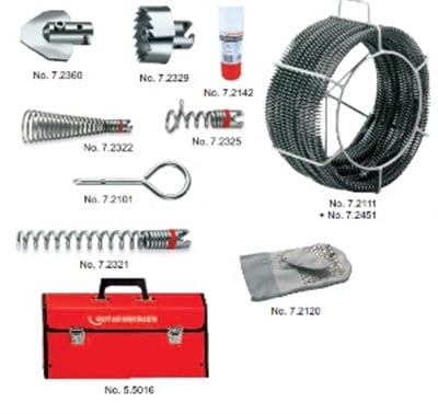 Rothenberger Boru/Kanal Temizleme ve Kontrol Tekniği Spiraller/ Alet Setleri NO:7.2962X