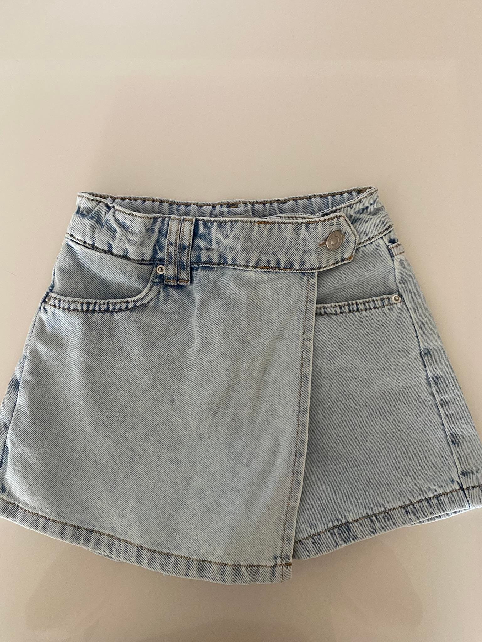 BUZ MAVİSİ DENİM ŞORT ETEK