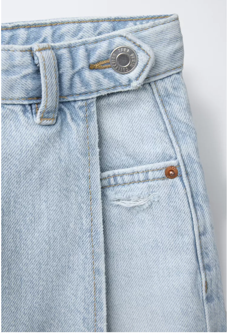 BUZ MAVİSİ DENİM ŞORT ETEK