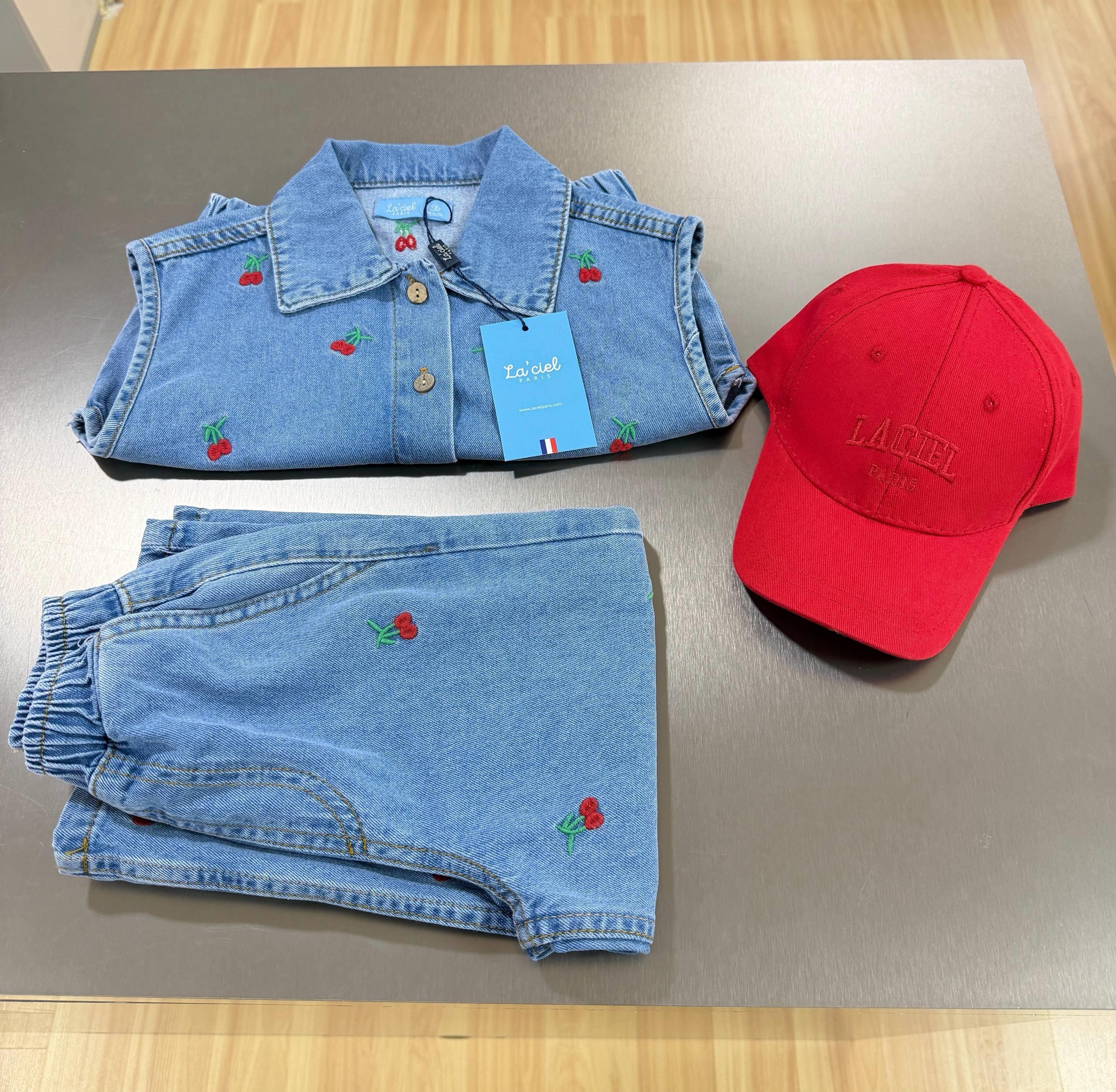 CHERRY NAKIŞLI DENİM TAKIM