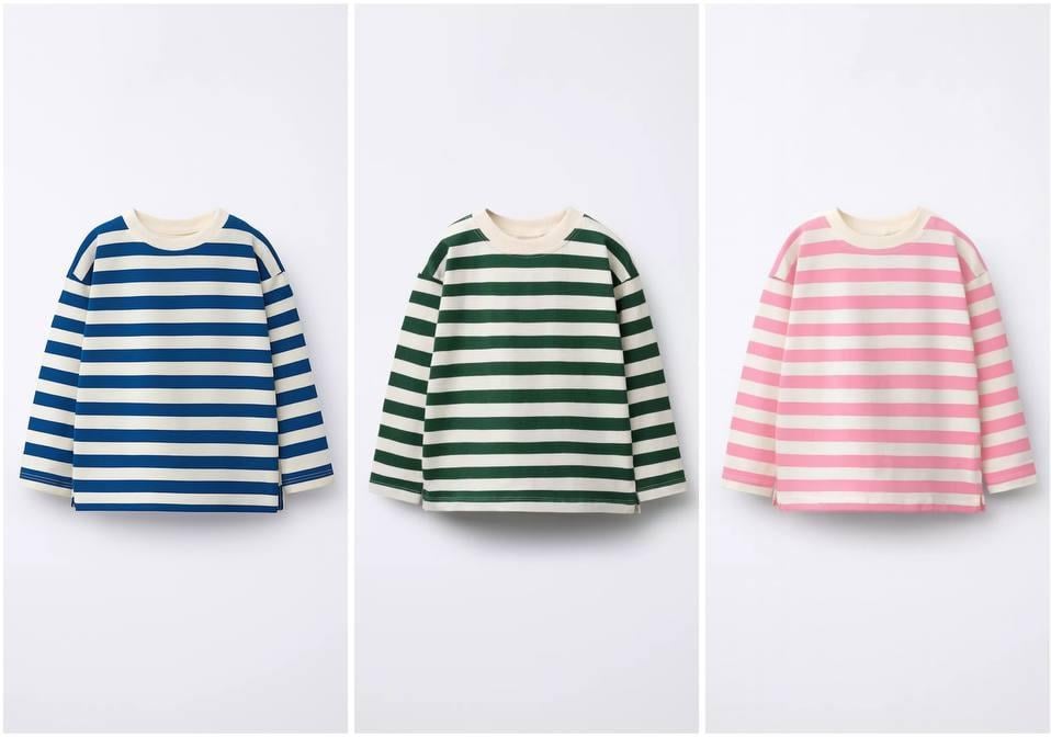 ÇİZGİLİ BASIC SWEATSHIRT (PEMBE)