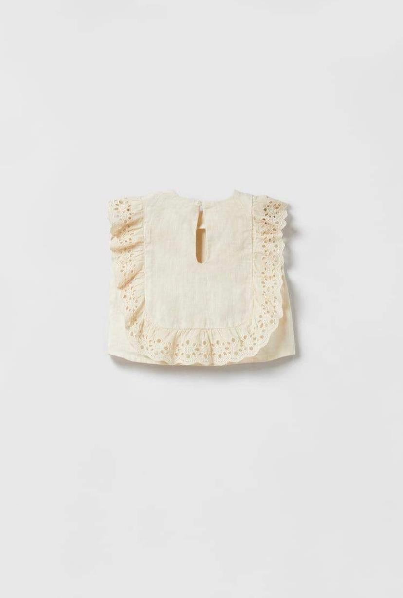 Dantel Şeritli Keten Takım