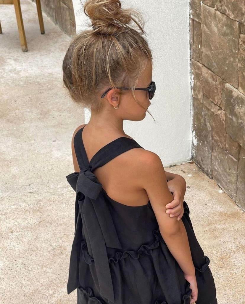 Fırfırlı Keten Elbise