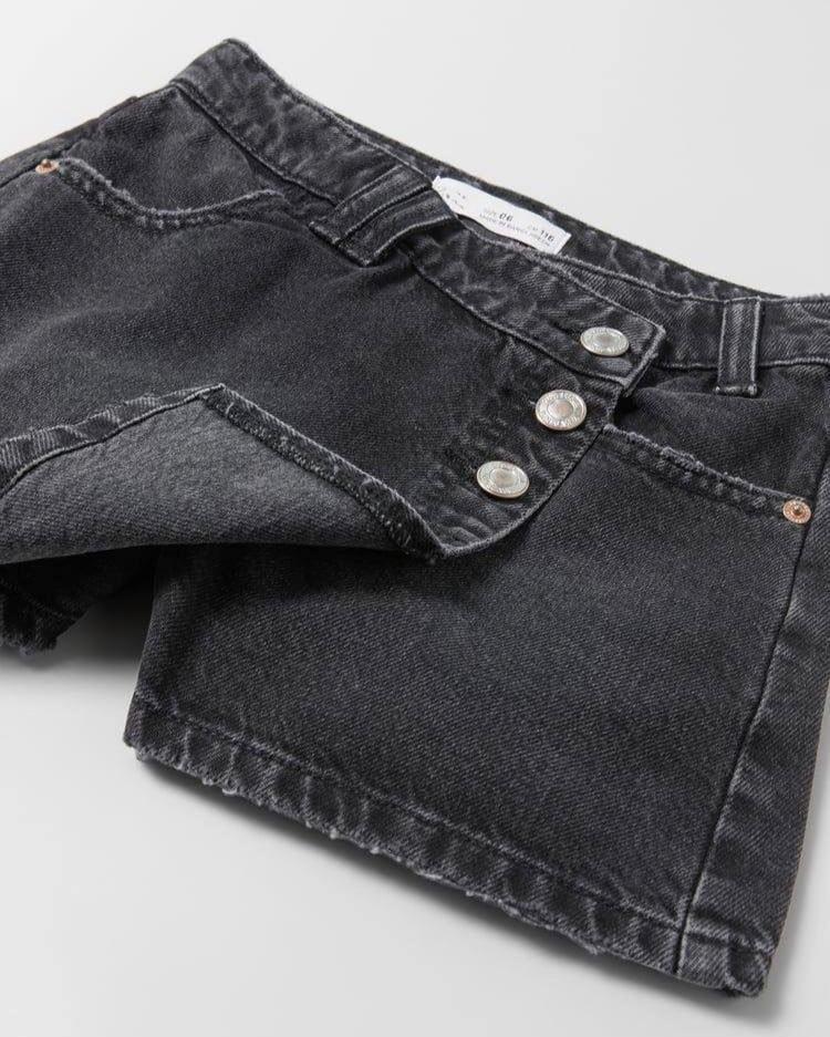 Füme Denim Şort Etek