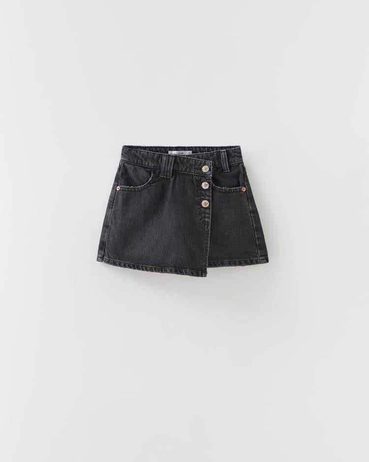 Füme Denim Şort Etek