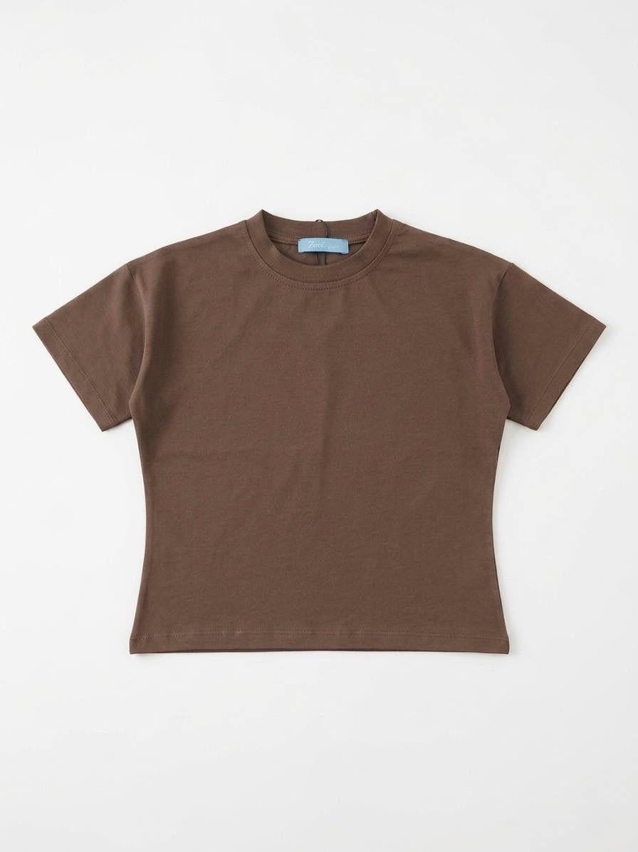 KAHVE BASIC TSHIRT ÇİZGİLİ BALLOON JEAN TAKIM
