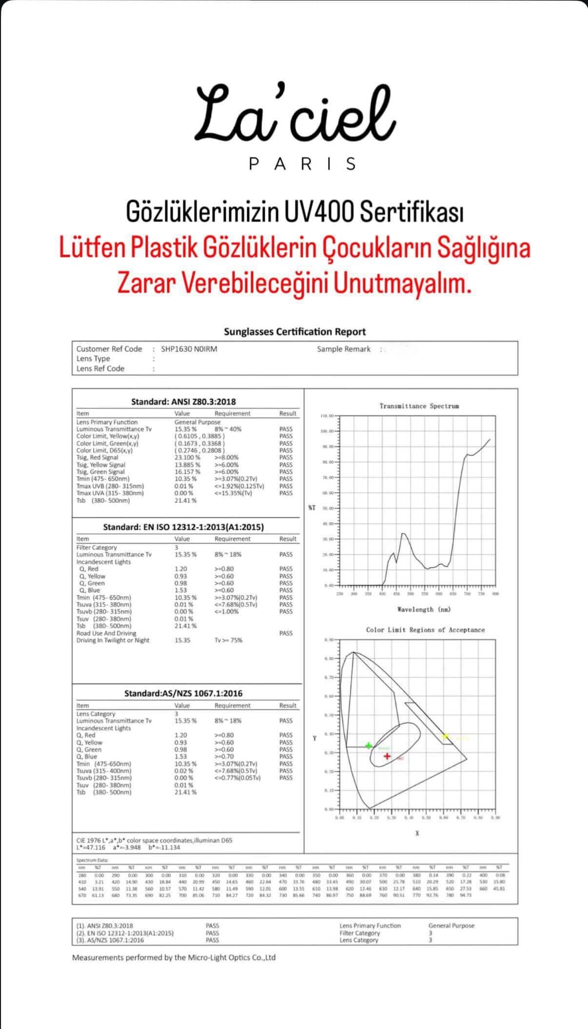 LA'CIEL GÖZLÜK UV400 KORUMALI (2-9 YAŞ UYUMLU) PARILTILI BEJ
