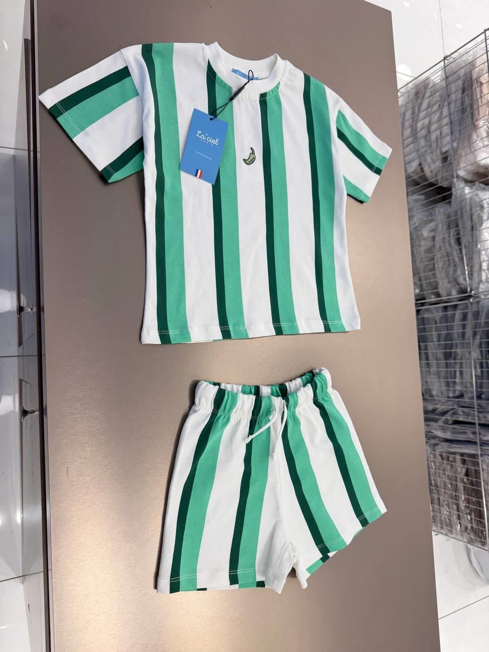 LA'CIEL PARİS ÇİZGİLİ PEPPER  TAKIM (UNISEX) YEŞİL