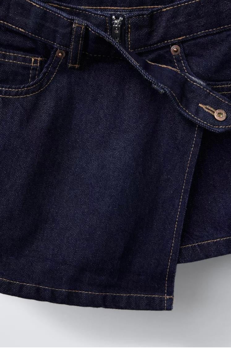 LACİVERT DENİM ŞORT ETEK