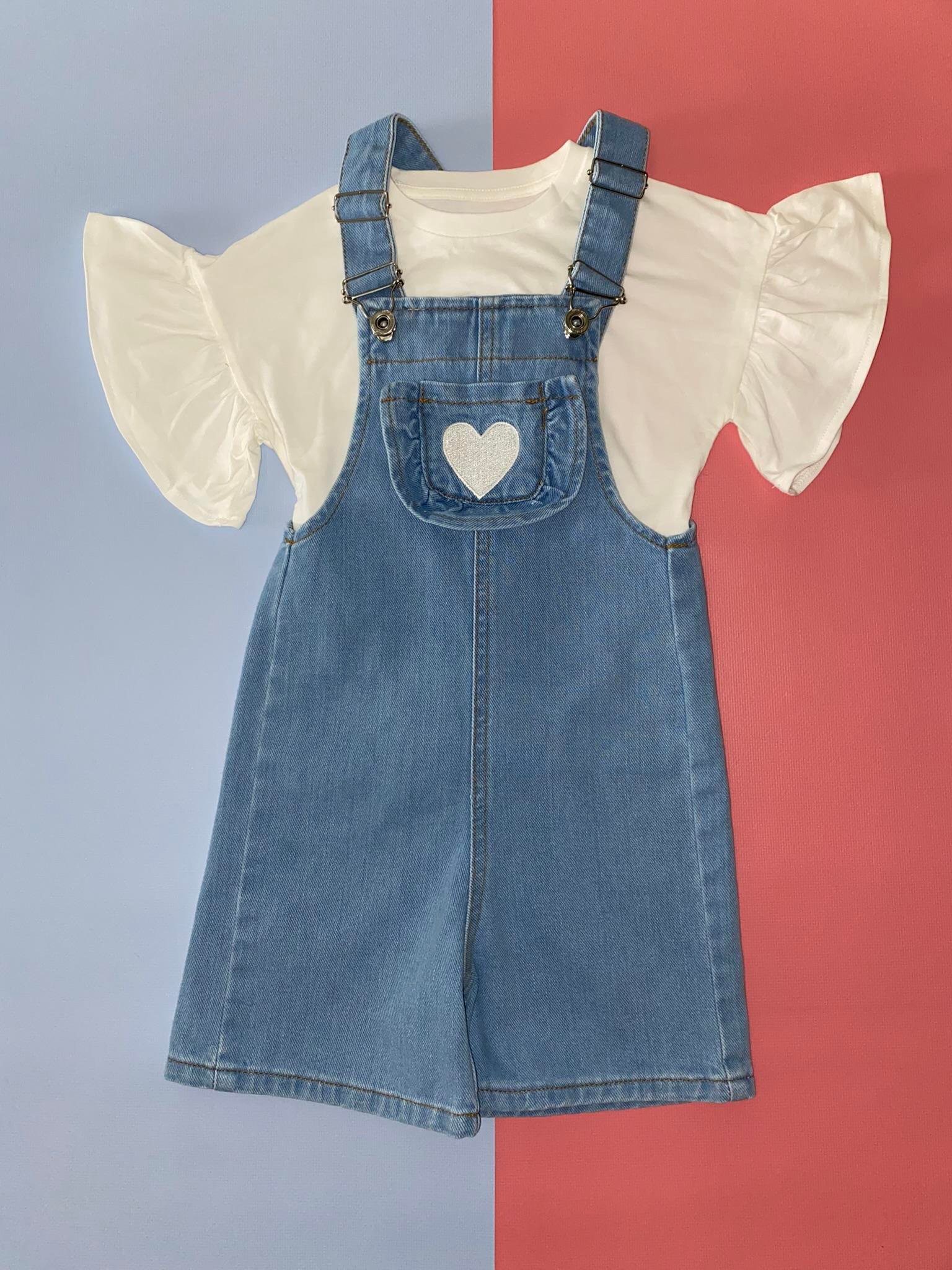 Şortlu Denim Salopet