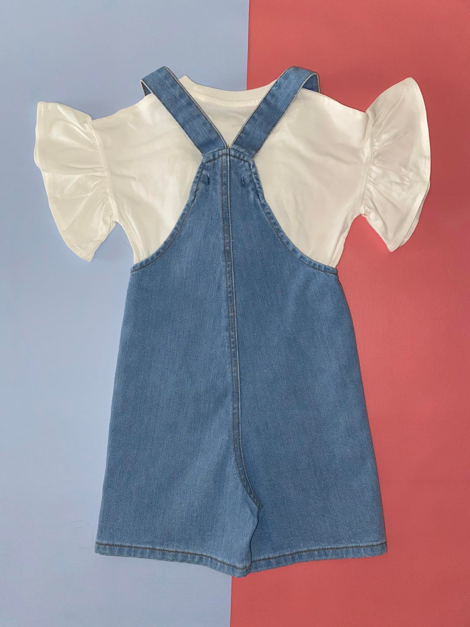 Şortlu Denim Salopet