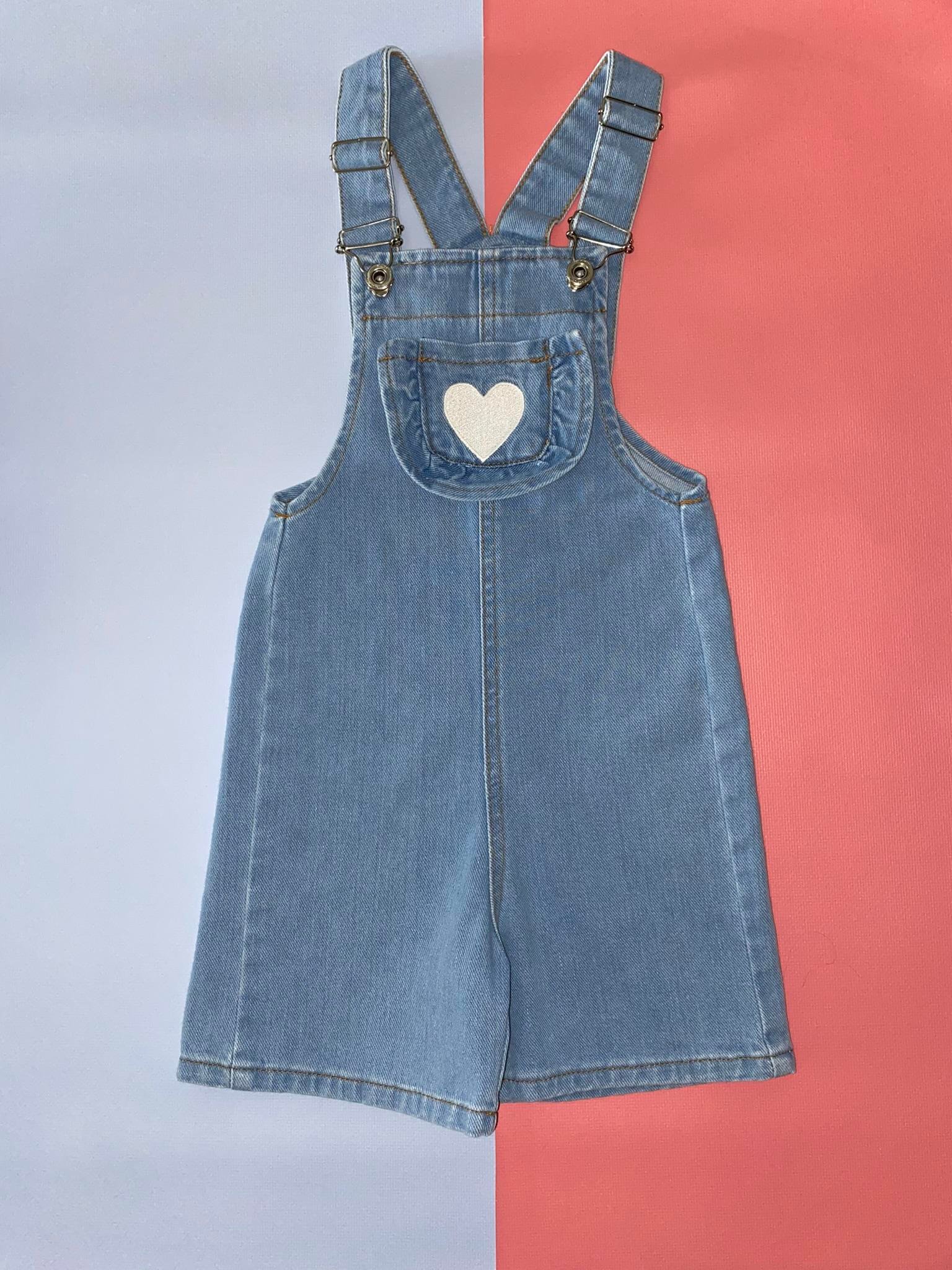 Şortlu Denim Salopet