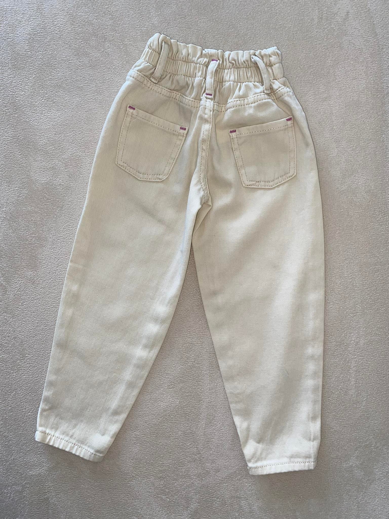 Unisex Krem Mom Jean
