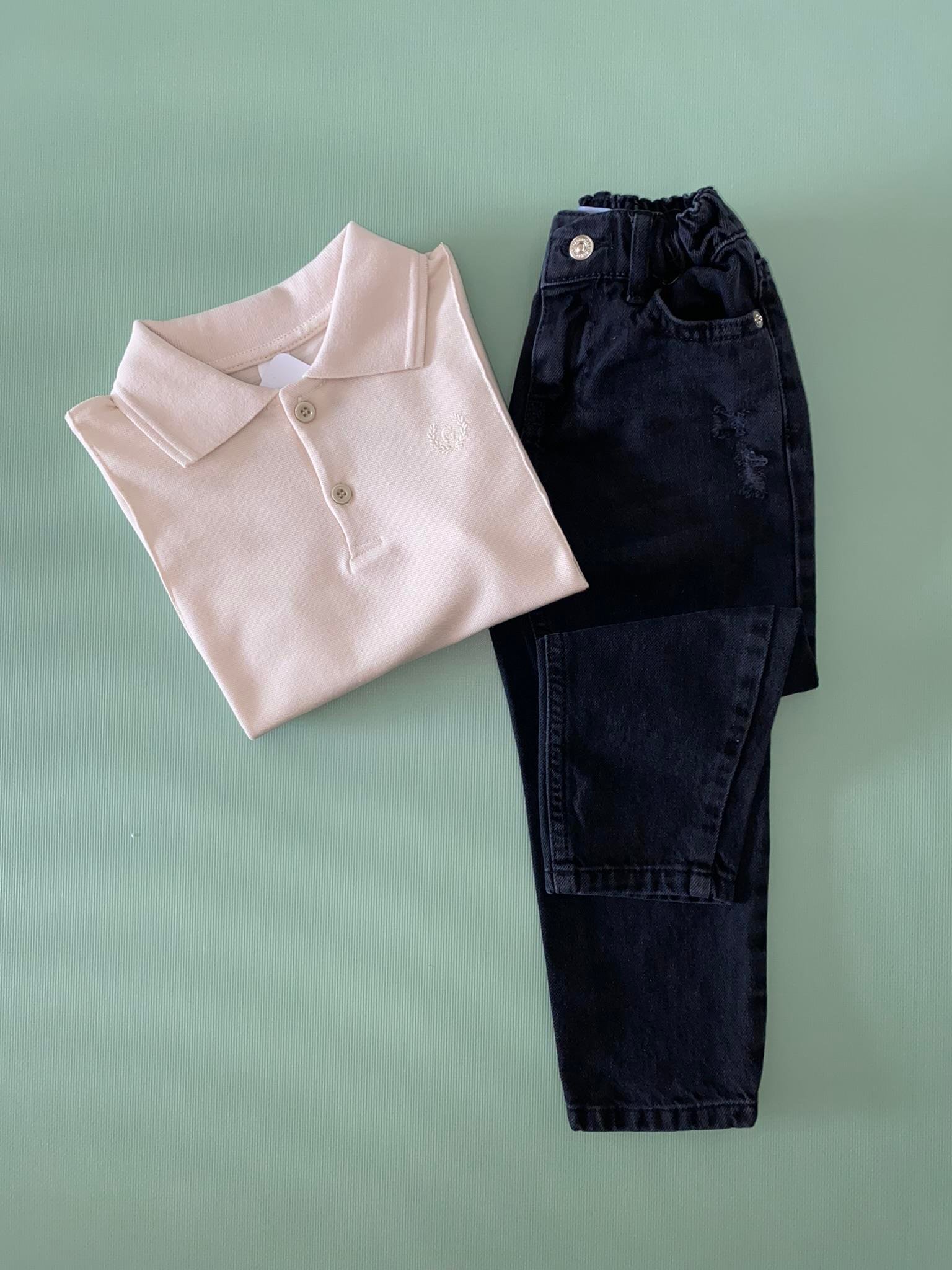 Unisex Siyah Mom Jean