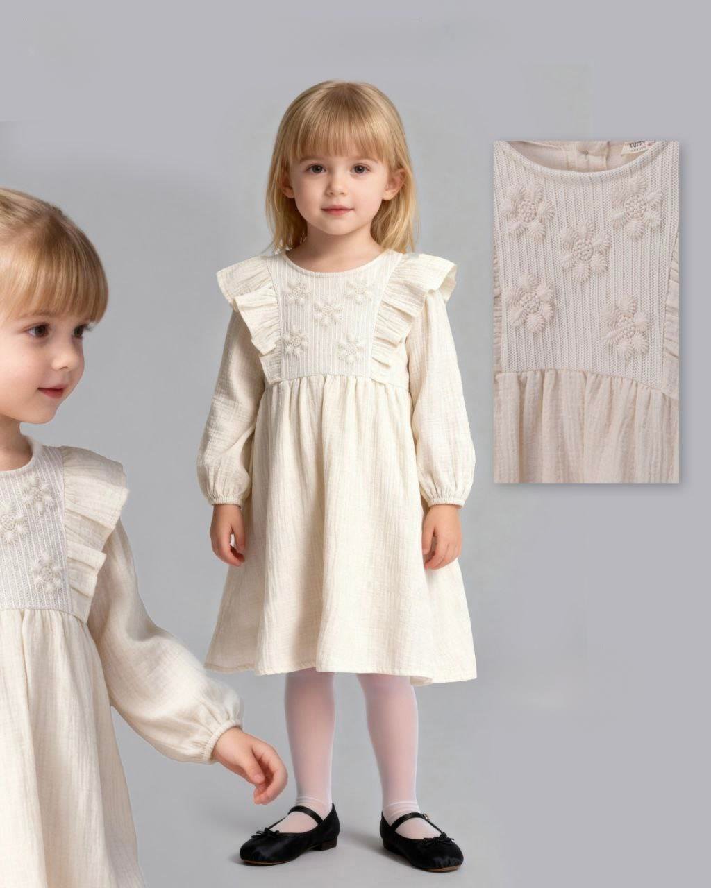 VOLANLI MÜSLİN ELBİSE