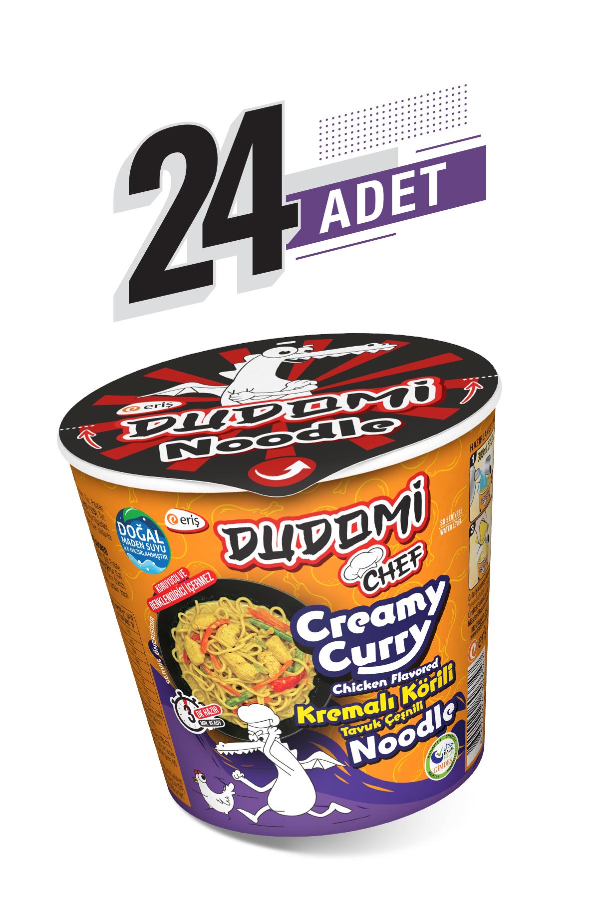 Dudomi 24'lü Kremalı Körili Tavuklu Noodle Bardak 24x80 Gr